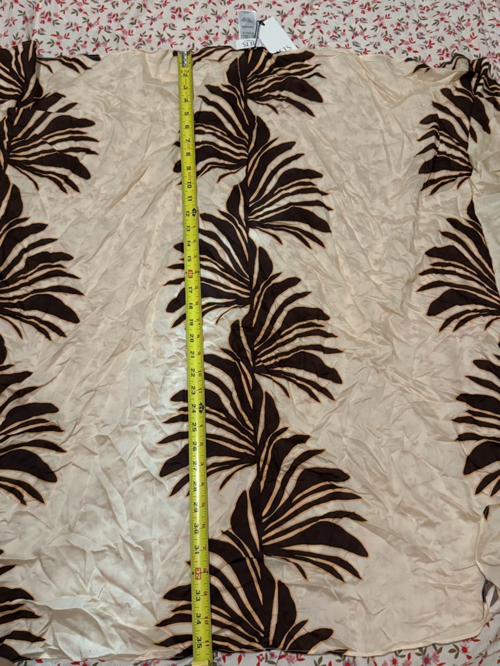 JETS Beige and Dark Brown Floral Print Women’s Top - Picture 3 of 4